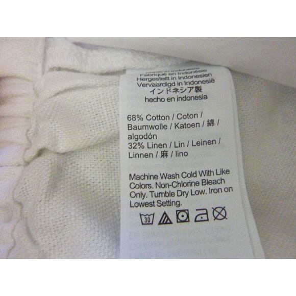 NWT Madewell Pull-On Straight Crop Pant Linen Blend White Pants 2 - Picture 6 of 6